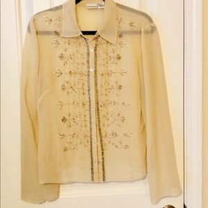 Shear Beaded top New without tag from Newport News